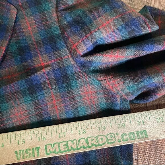 Pendleton Vintage Woolen Mills Virgin Wool Tartan Plaid Check Blazer‎ 38R - Picture 13 of 14